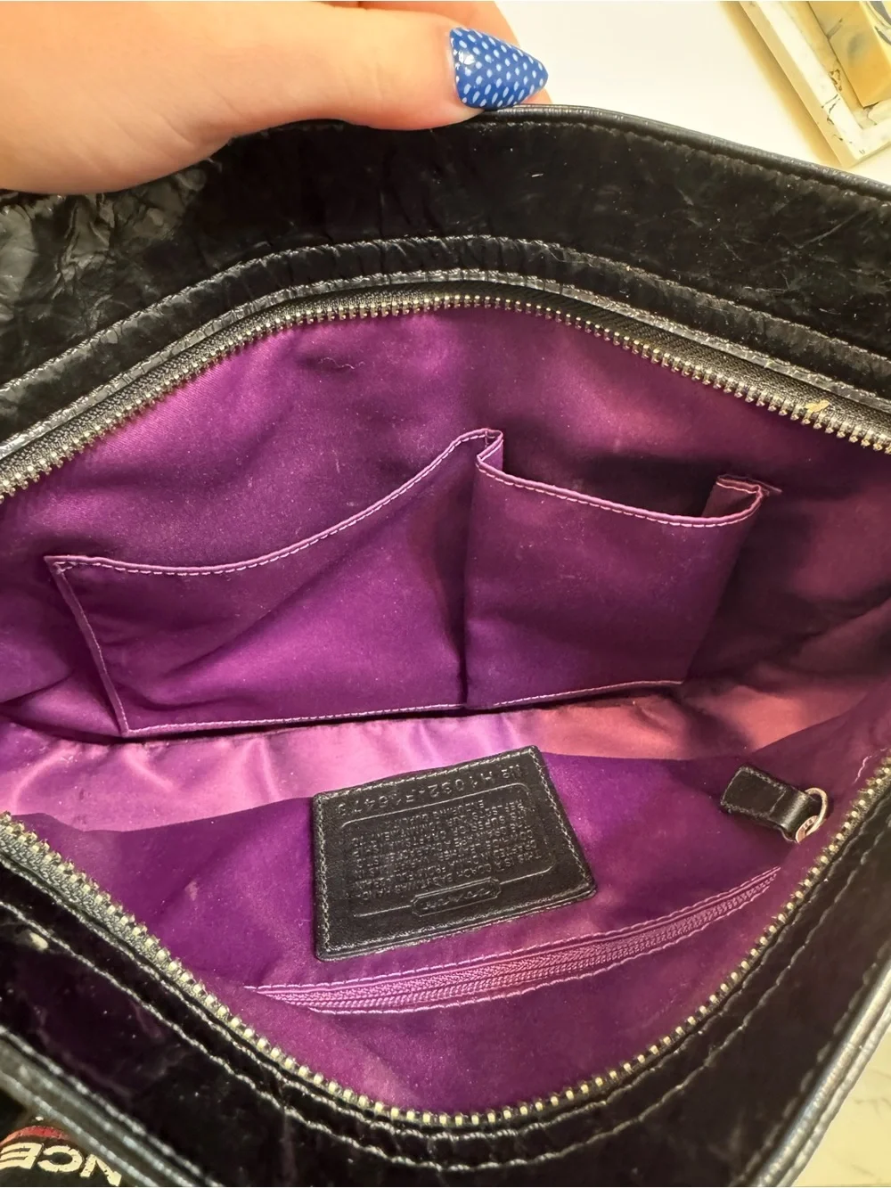 Coach Black Leather Shoulder Bag with Silver Hardware